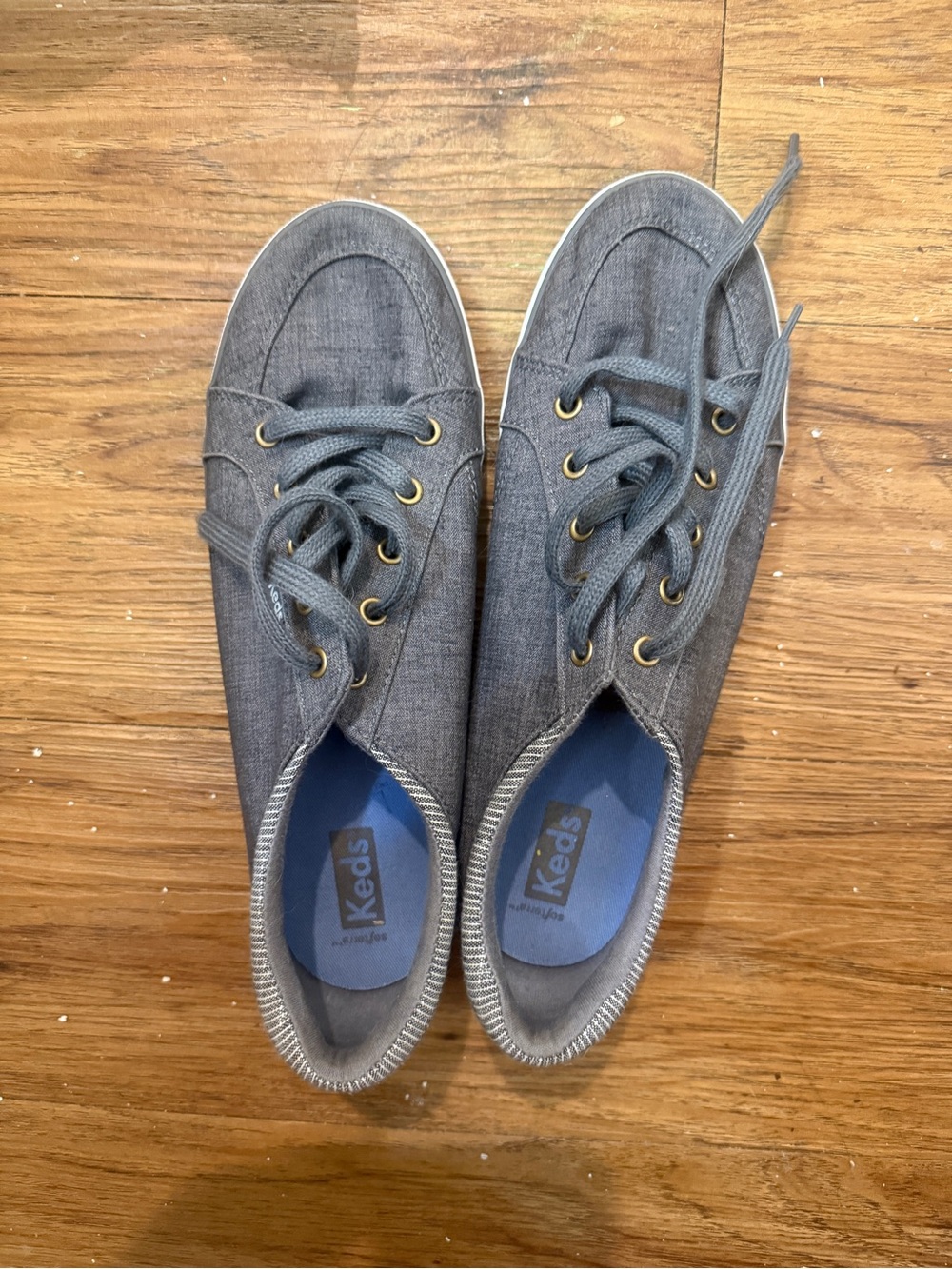 Keds Women’s Center II Gray Canvas Lace-Up Sneakers